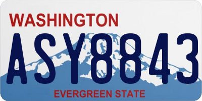 WA license plate ASY8843