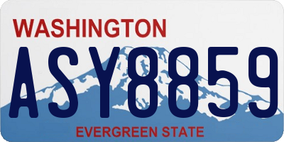 WA license plate ASY8859
