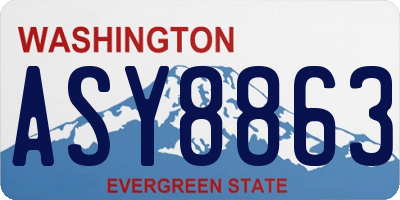 WA license plate ASY8863