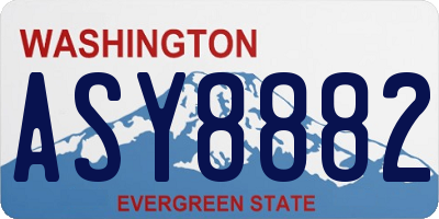 WA license plate ASY8882