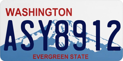 WA license plate ASY8912