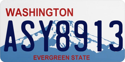 WA license plate ASY8913