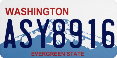 WA license plate ASY8916