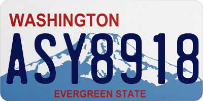 WA license plate ASY8918