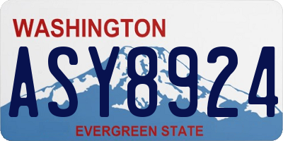 WA license plate ASY8924