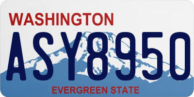 WA license plate ASY8950