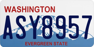 WA license plate ASY8957