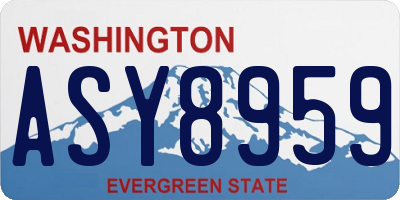 WA license plate ASY8959