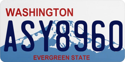 WA license plate ASY8960