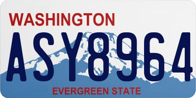 WA license plate ASY8964