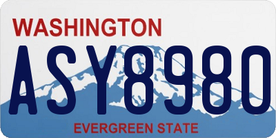 WA license plate ASY8980
