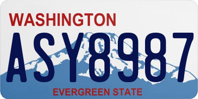 WA license plate ASY8987