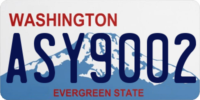 WA license plate ASY9002