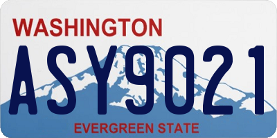 WA license plate ASY9021