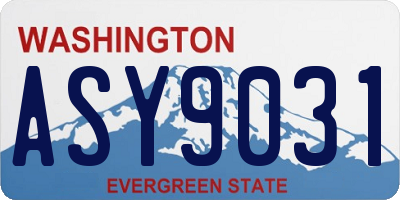 WA license plate ASY9031