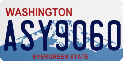 WA license plate ASY9060