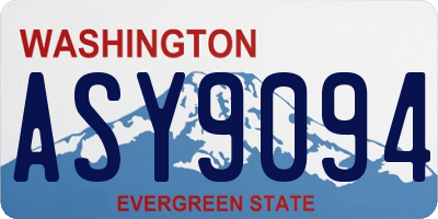 WA license plate ASY9094