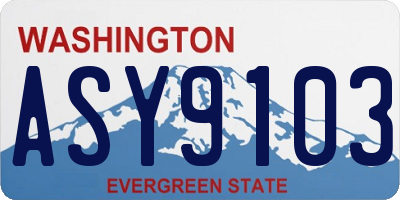 WA license plate ASY9103