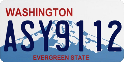 WA license plate ASY9112