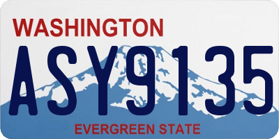 WA license plate ASY9135