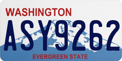 WA license plate ASY9262