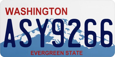 WA license plate ASY9266