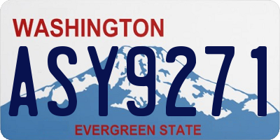 WA license plate ASY9271