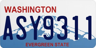 WA license plate ASY9311