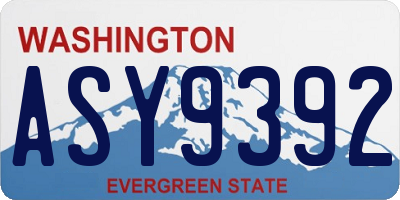 WA license plate ASY9392