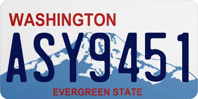 WA license plate ASY9451
