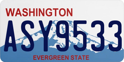 WA license plate ASY9533