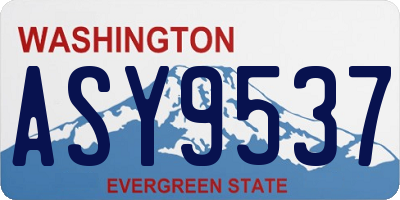 WA license plate ASY9537