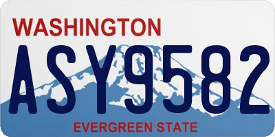 WA license plate ASY9582