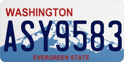 WA license plate ASY9583