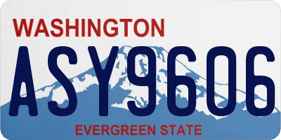 WA license plate ASY9606