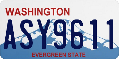 WA license plate ASY9611