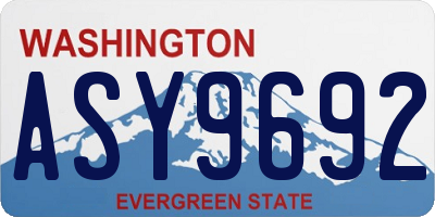 WA license plate ASY9692