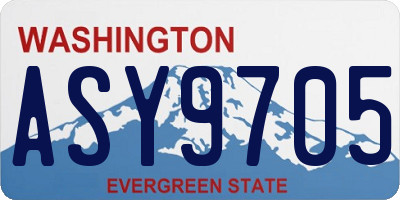 WA license plate ASY9705
