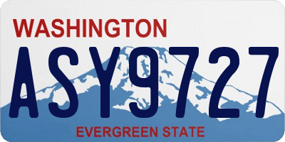 WA license plate ASY9727