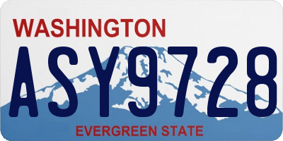 WA license plate ASY9728