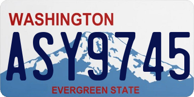 WA license plate ASY9745