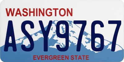WA license plate ASY9767