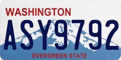 WA license plate ASY9792