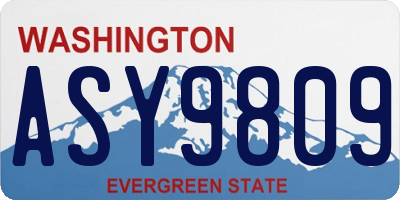 WA license plate ASY9809