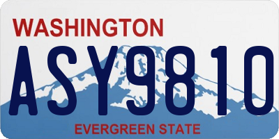WA license plate ASY9810
