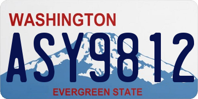 WA license plate ASY9812