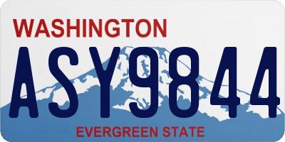 WA license plate ASY9844