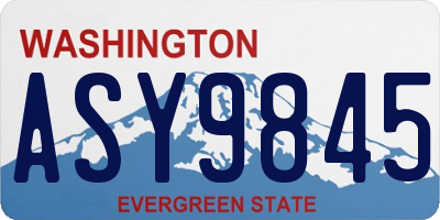 WA license plate ASY9845