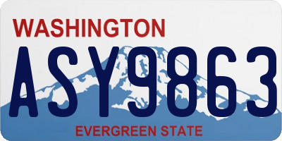 WA license plate ASY9863