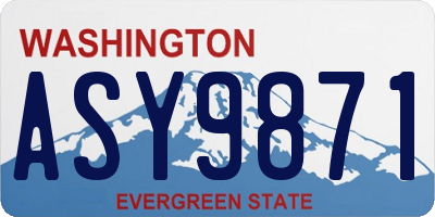 WA license plate ASY9871